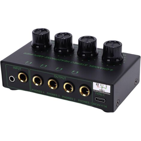 Amplificateur de Casque - Amplificateur Audio Stéréo en Métal à 4 Canaux (1/5)