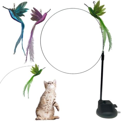 Jouet pour Chat à - Canne Interactive pour Chats - 3 Pièces avec Ventouses (1/5)