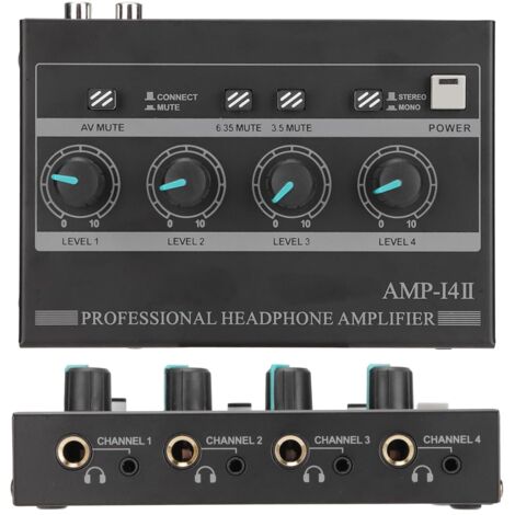 Amplificateur de Casque AMP‑14II - Amplificateur Audio Stéréo en Métal à 4 (1/5)