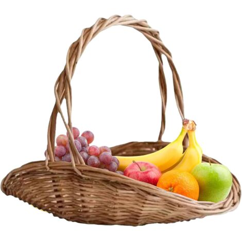 Paniers à Légumes pour Cuisine - Corbeille en Osier Tressé avec Anse - (1/5)