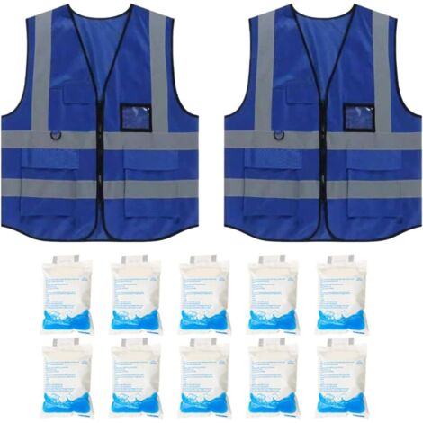 Gilet Réfléchissant - 10 Poches 2 Pièces Gilets de Sécurité à Haute (1/5)