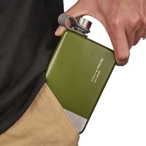 Bouteilles d'eau plate pour les voyages - flacon en acier inoxydable - (1/5)