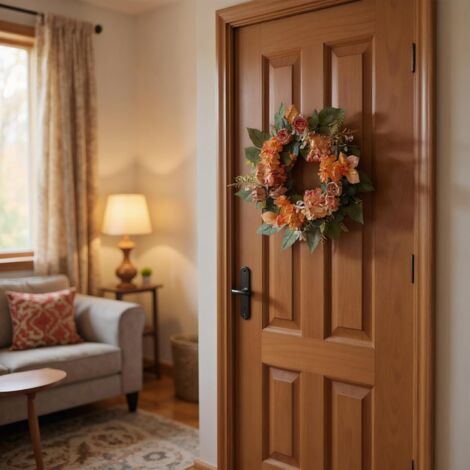 Couronnes d'automne - Décorations Artificielles d'automne pour Porte - (1/4)