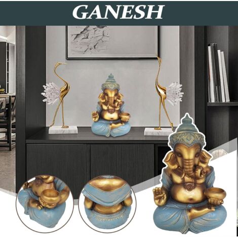 Statuettes Religieuses - Statue d'Éléphant Divinité Décor de Bureau - Arts (1/4)