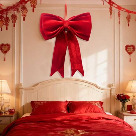 Nœuds De en Velours pour Sapin - 48x64 cm Décoration Saisonnière - (1/4)