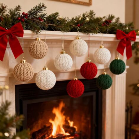 Boules De Noël - Décoration D'Intérieur Au Crochet - 12 Pièces Boules De (1/4)