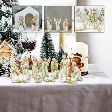 Crèche De Noël 11 Pièces - Crèche De Noël Décoration Intérieure Pour (1/4)