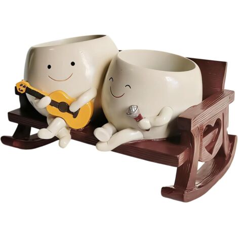 Pot De en Résine - À Respiration Facile - Mignon et au Design Souriant - (1/5)