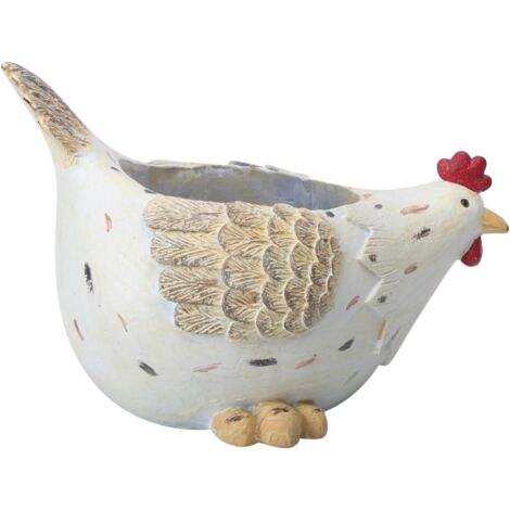 Pots De Fleurs pour Les - Bacs Résine en Forme de Poule avec Trou de (1/5)