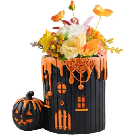 Pot de Fleurs d'halloween - Pot à en Forme de Citrouille en Résine pour (1/5)