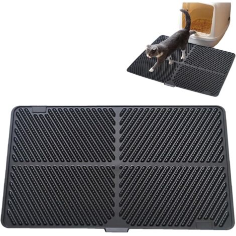 Tapis Pour Litière Chat - Tapis Antidérapant Accessoires Chaton - (1/5)