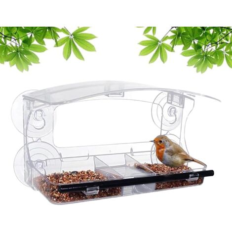 Distributeur De Nourriture pour Oiseaux Transparent pour Fenêtre - (1/5)
