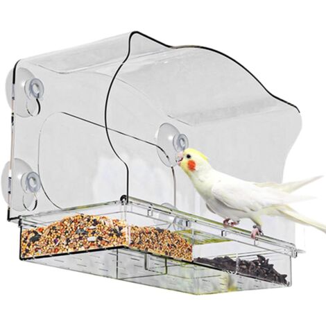 Mangeoire pour Oiseaux avec Ventouse pour Fenêtre - Mangeoire Oiseaux (1/5)
