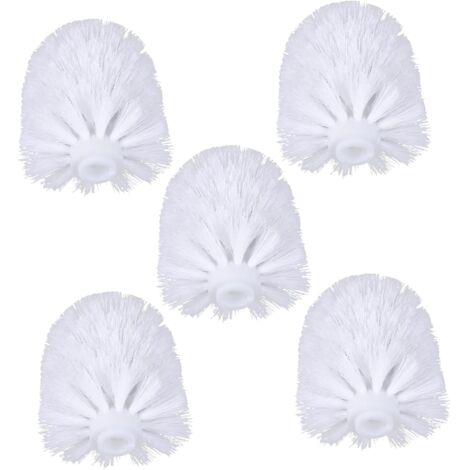 5pièces Tête De Brosse De Rechange Blanche pour Toilette Compacte Et Dense (1/5)