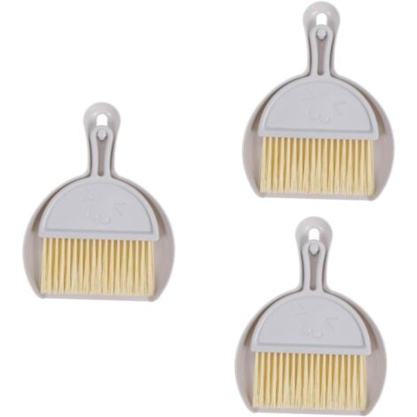 3 Pièces Balai et Pelle Miniature Balai de Bureau Compact Gris pour (1/5)