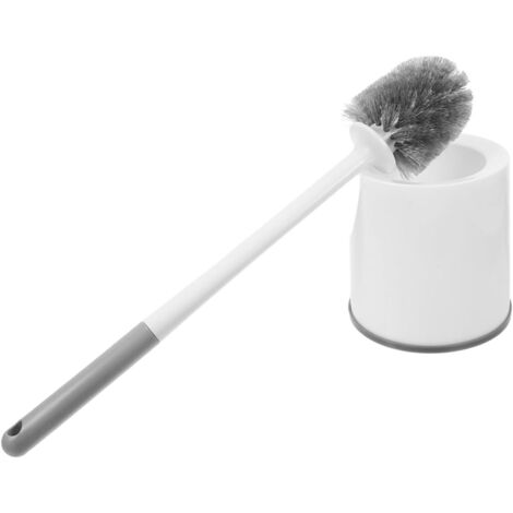 Brosse WC Blanche avec Long Manche et Support Brosse Nettoyante Salle de (1/5)