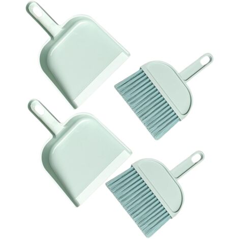 Mini Balayette et Pelle à Poussière Plastique Portable Bleu Brosse Rigide (1/5)