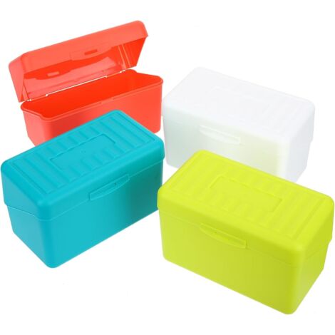 4 pièces Boîte de Rangement Rigide pour Cartes Index Lot de Boîtes (1/5)