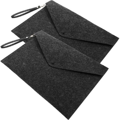 2 pièces Lot Pochettes à Documents Feutre Épais avec Bouton-pression (1/5)