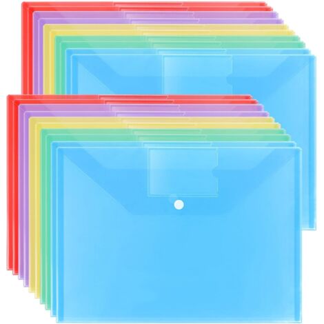 20 pièces Lot de Pochettes Colorées pour Documents avec Pochettes (1/5)