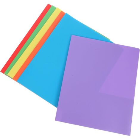 6 pièces Lot de Dossiers Plastique avec Pattes Chemises pour Bureau et (1/5)