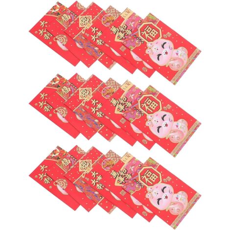 Lot de 60 Enveloppes Rouges du Nouvel An Chinois 2025 Motif Serpent Format (1/5)