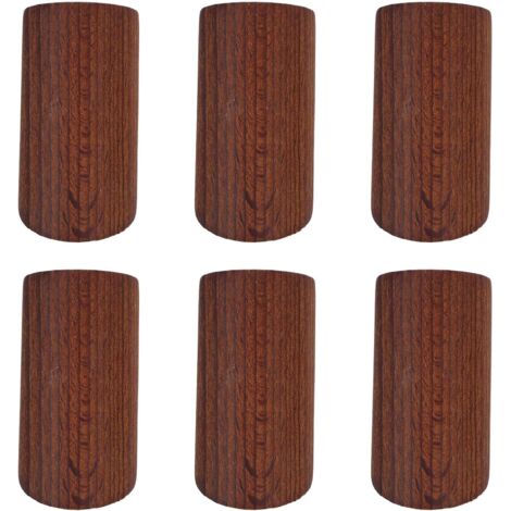 6 Pièces Crochets Muraux Bois de Noyer Naturel Patères Cylindriques pour (1/5)