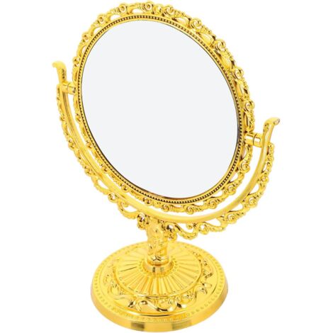 Miroir de Maquillage Double-Face Rotatif Rond pour Chambre Miroir de Table (1/5)
