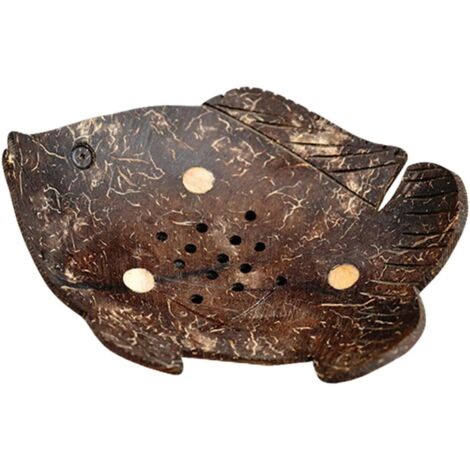 Porte-Savon en Bois Naturel Coque de Noix Support Cartoon pour Rangement (1/5)