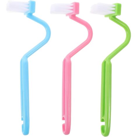 3 pièces Lot de Brosses WC Incurvées Plastique V Nettoyage des Bords Coins (1/5)