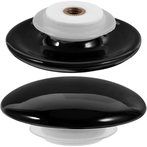 Lot de 2 Bouchons Universels pour Lavabo 36-39 MM en Silicone Noir (1/5)