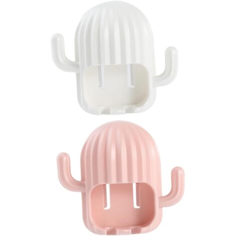 2 pièces Support Brosse Dent Mural Forme Cactus Porte-Brosse Dents (1/5)