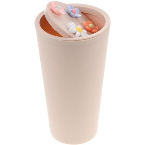 Poubelle pour Voiture Compacte Porte Gobelet Motif Floral Beige Plastique (1/5)