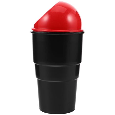 Poubelle de Voiture Ronde Mini en Plastique Robuste Rouge Conteneur (1/5)