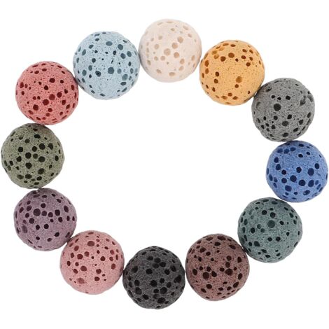 Perles de Lave Naturelles 39 Pcs 8 MM sans Trou pour Diffuseur d'Huiles (1/5)