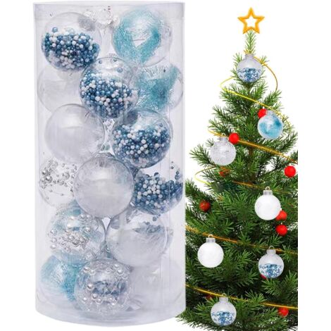 Boules de Noël pour Arbre de Noël 24 Boules Transparentes pour Sapin (1/5)