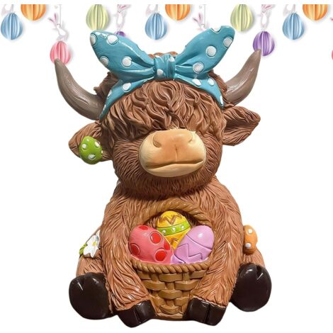 Figurines de vache en résine – Statue rustique d'animaux de Pâques (1/5)