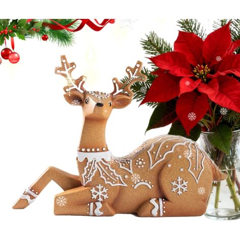 Statuettes De Rennes De Noël Ornement Animal pour Bureau en Résine,Décor (1/5)