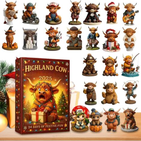 Compte À Rebours Des Vaches Figurines 3D Mignonnes,24 Pièces Ornements De (1/5)