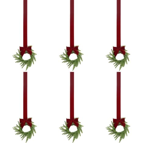 Couronne De Porte De Noël 6 Pièces Décorations De Noël Artificielles (1/5)