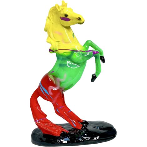 Statue de cheval, statue d'animal abstraite colorée – Sculpture d'animaux (1/5)
