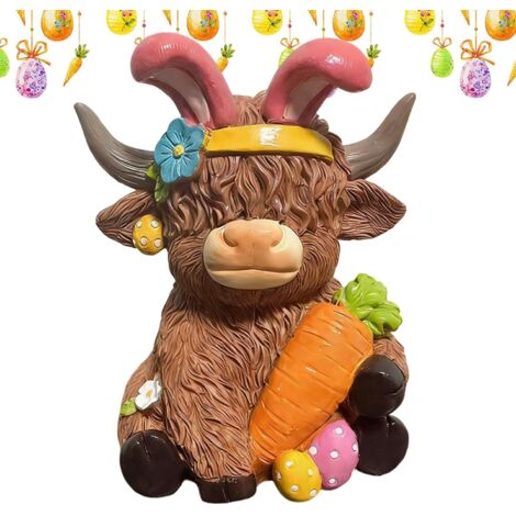 Statue de vache, statue d'animal en résine, décorations de Pâques, (1/5)