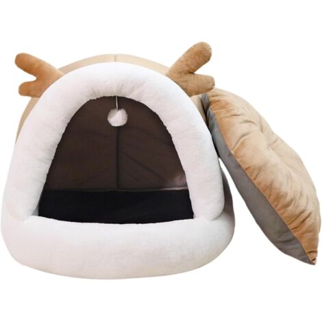Lit Maison pour Chat,Nid Douillet Couvert pour Chat Meuble Anti Dérapant (1/5)