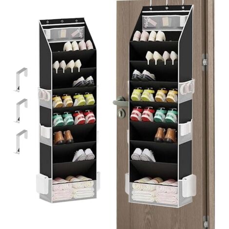 Organisateur De Chaussures Pour Porte 8 Étages De Rangement Pour 16 24 (1/5)
