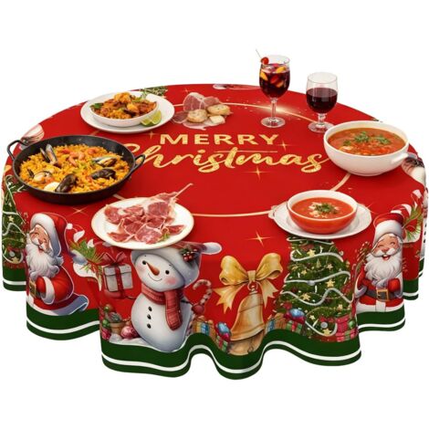 Nappe De Table Ronde Couverture Vintage En Polyester,Nappe De Table Ronde (1/5)