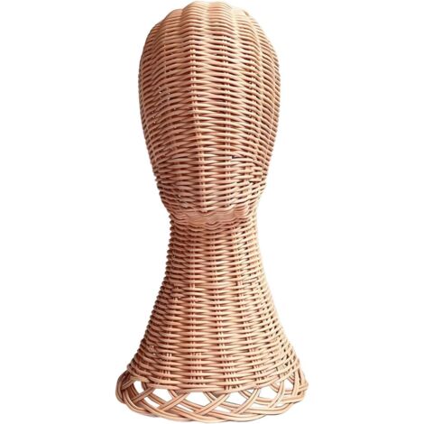 Porte Chapeaux,Tête de Présentation en Rotin pour Écharpes et Chapeaux (1/5)