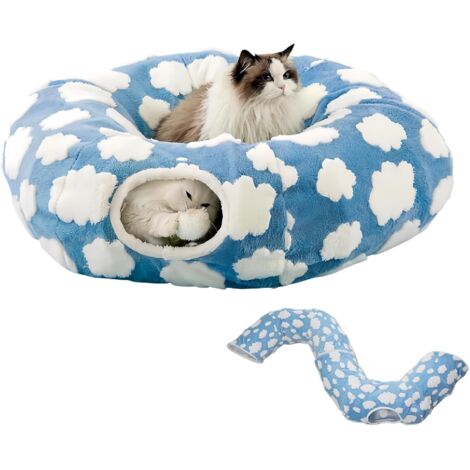 Lit Tunnel pour Chat,Nid Lavable et Mignon Lit Rond pour Chat Nid D Hiver (1/5)