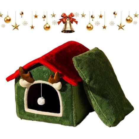Maison De Noël pour Chat Détachable pour Temps Froid Maison d'hiver pour (1/5)