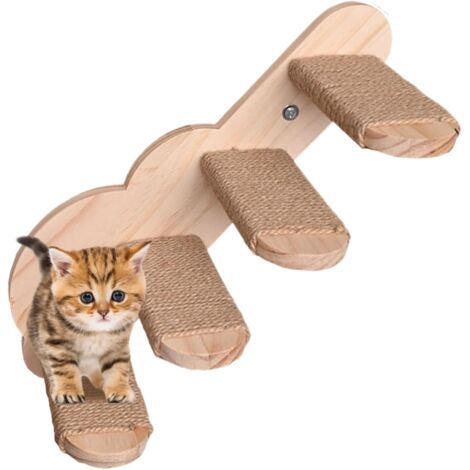Escaliers d'escalade pour Chats Marches d'escalade Flottantes en Bois (1/5)