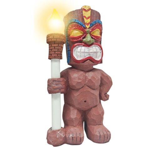 Statue Hawaii avec Lanterne Solaire, Décor de Jardin Statue Extérieure (1/5)